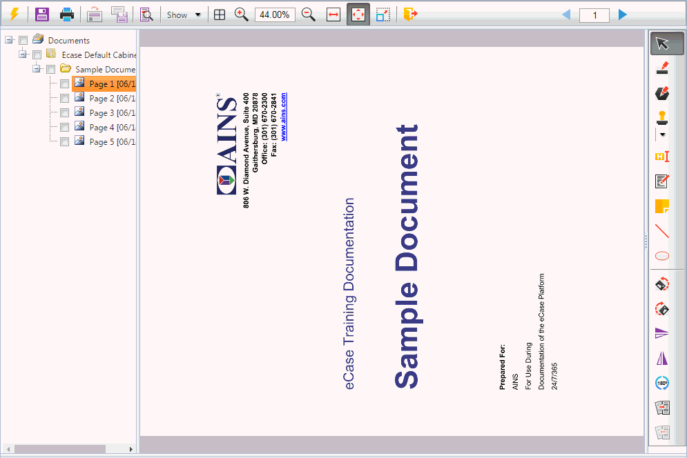 Document, rotated left