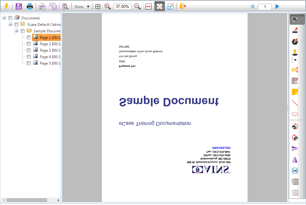 Document flipped vertically