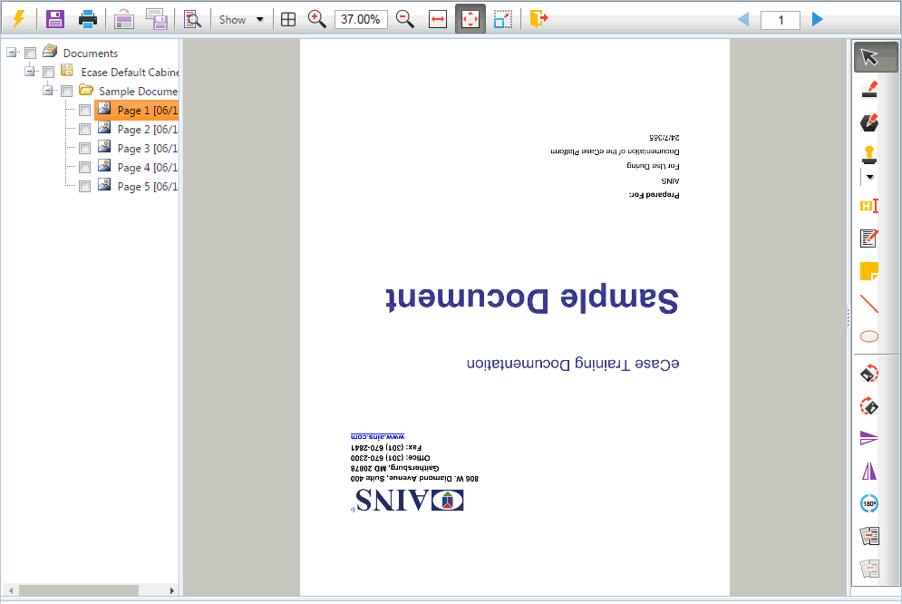 Document rotated 180 degrees