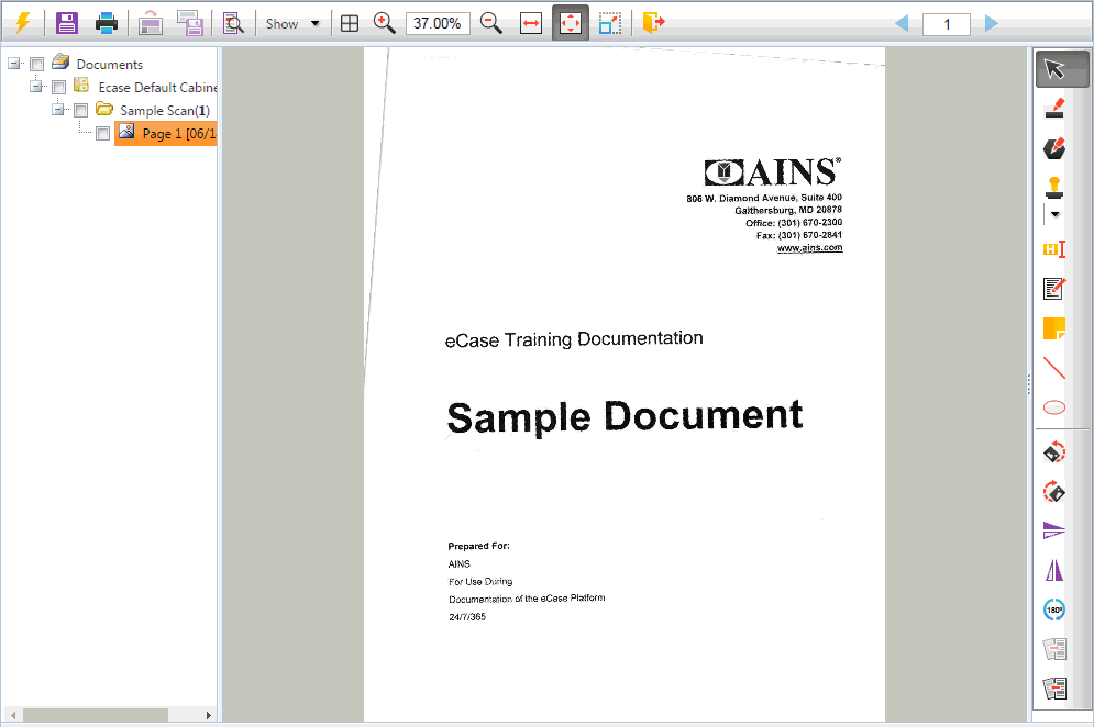 Deskewed document