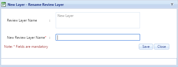 Rename Review Layer window